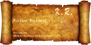 Kolbe Roland névjegykártya